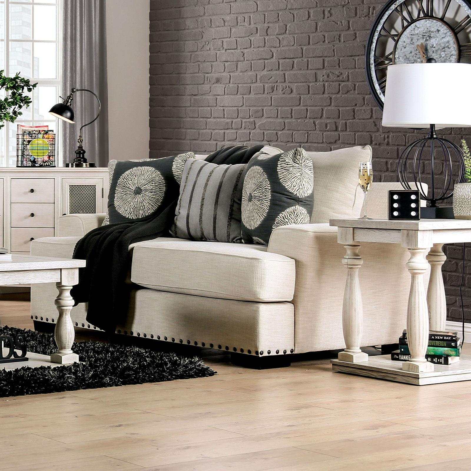 Germaine Ivory Stationary Sofa & Loveseat 2pc - Image 3
