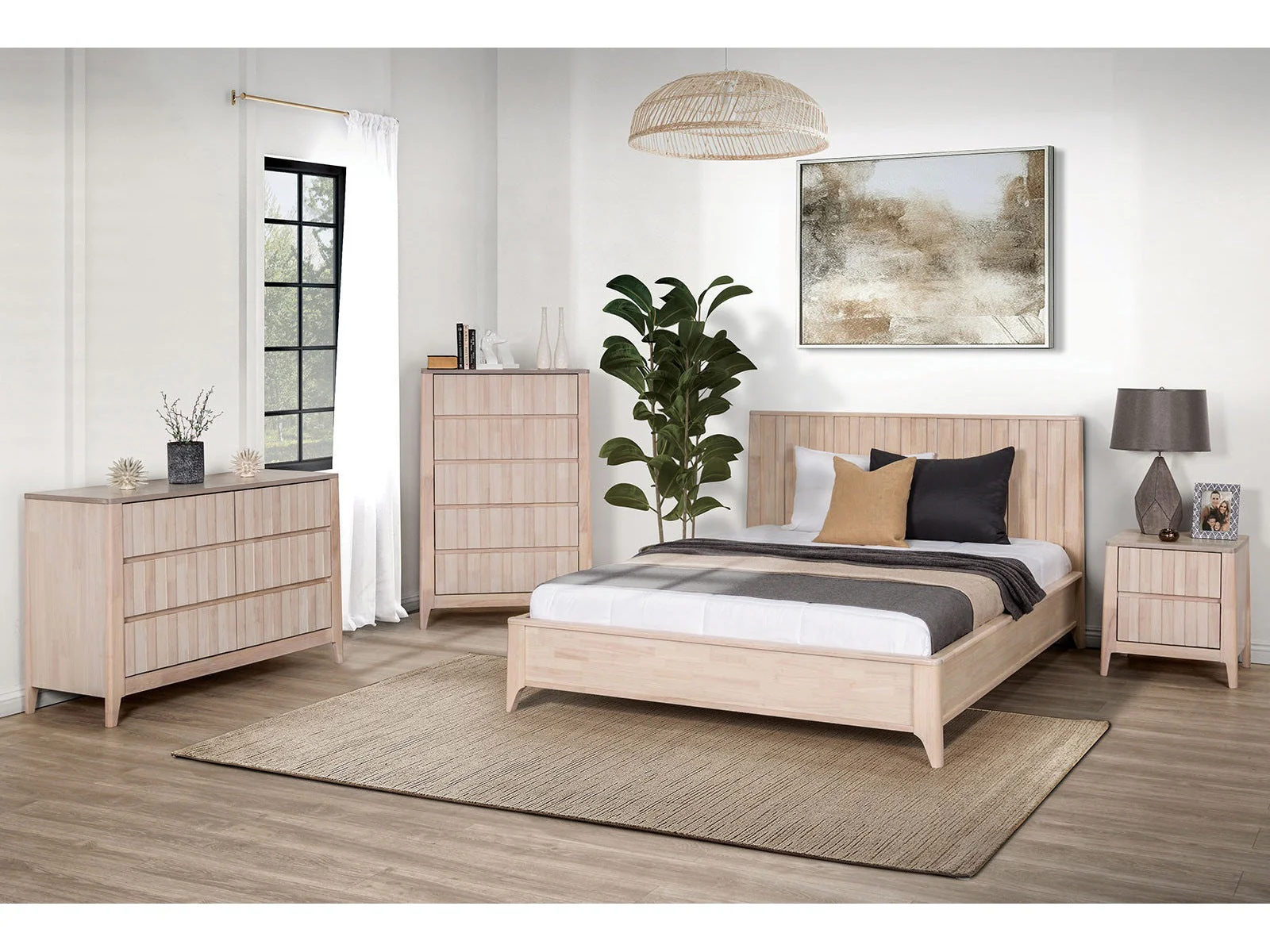 Gervais Whitewash 3 Piece Bedroom Set