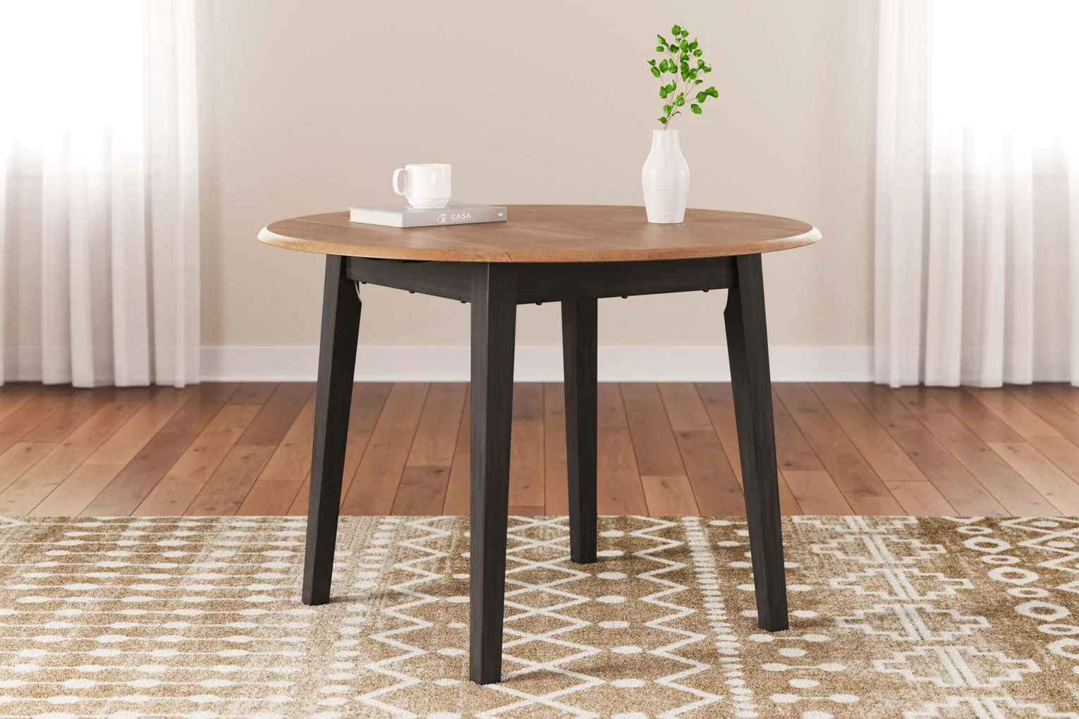 Gesthaven Round Dining Room Drop Leaf Table - Image 7