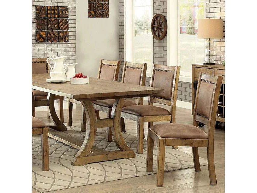 Gianna Rustic Oak/Brown 96" Dining Table