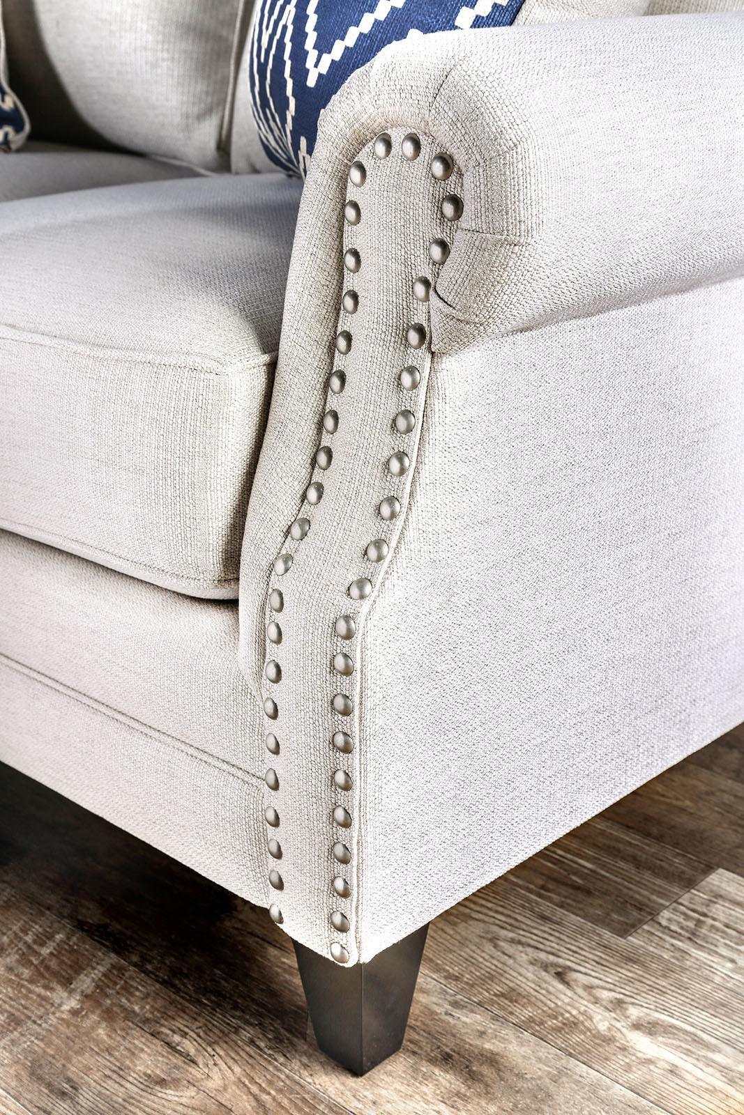 Giovanni Beige Stationary Sofa & Loveseat 2pc - Image 8