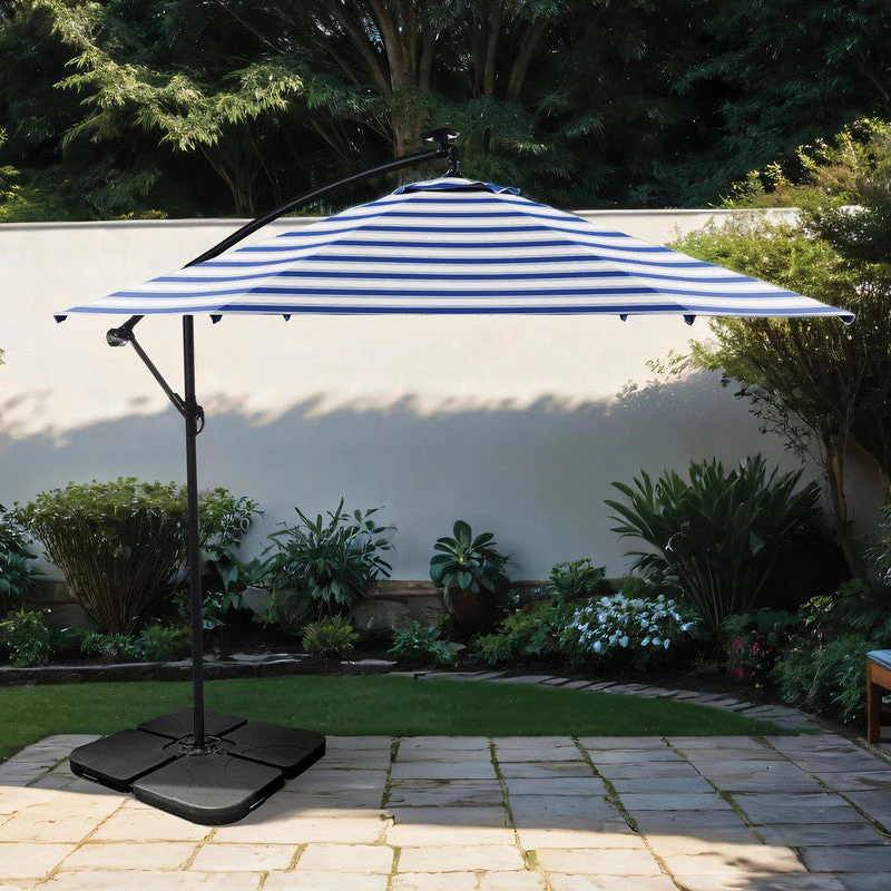 Glam Blue/White/Black Cantilever Umbrella - Image 3