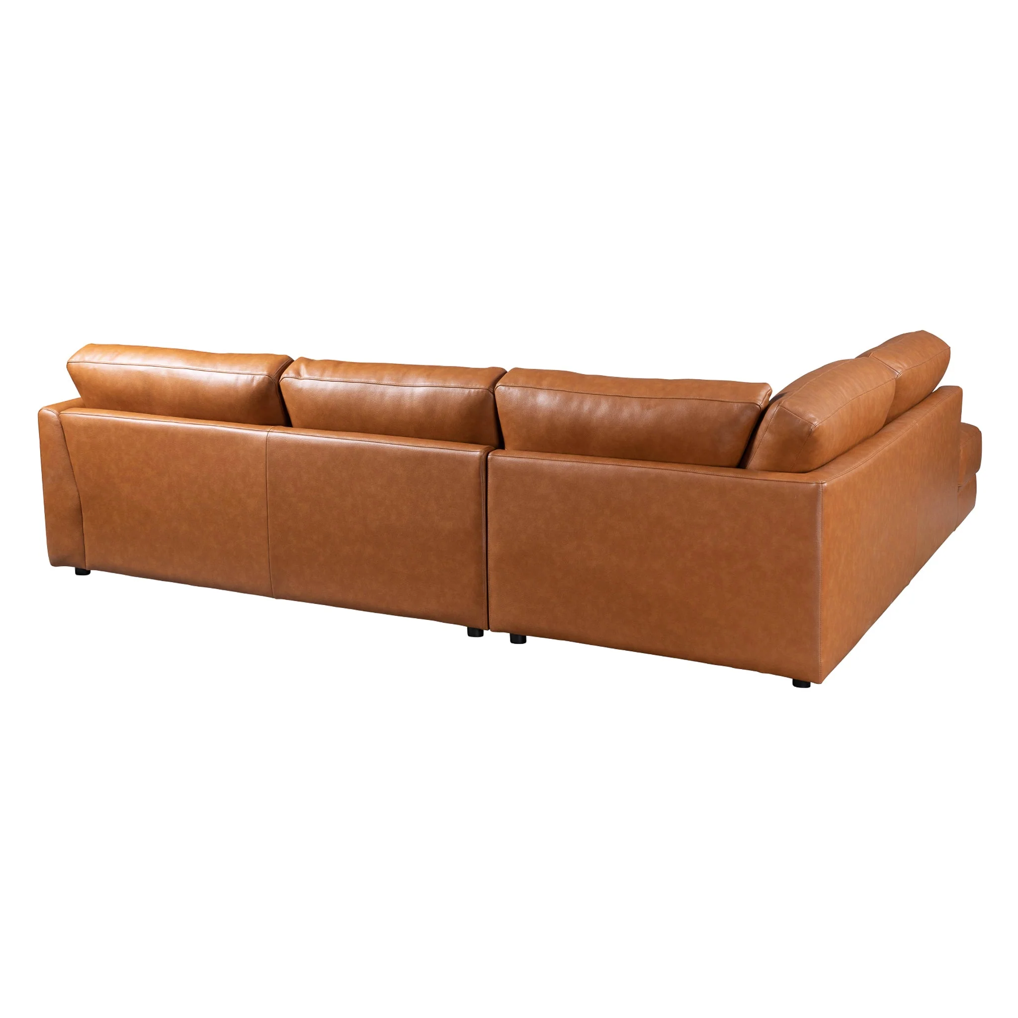Glander Sectional Left Sofa - Cognac Leather - Image 4