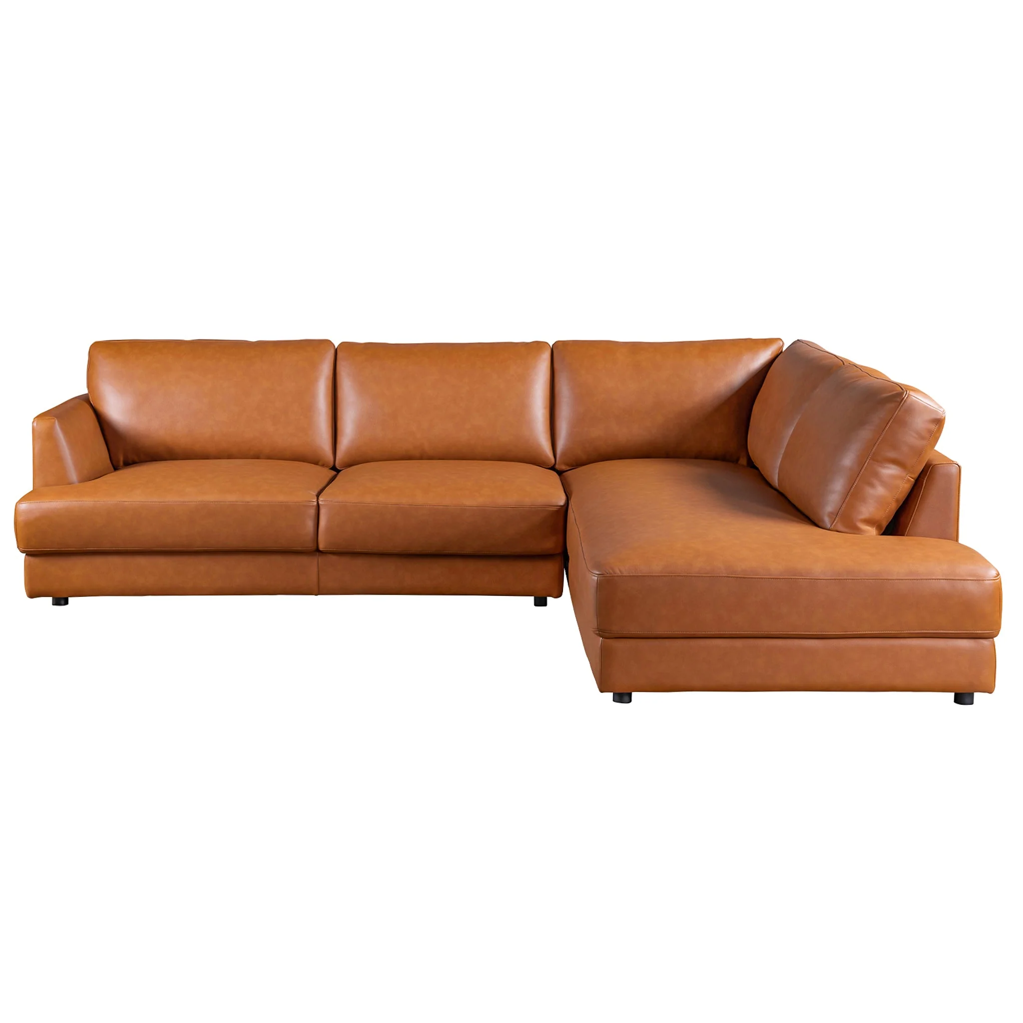 Glander Sectional Right Sofa - Cognac Leather - Image 4