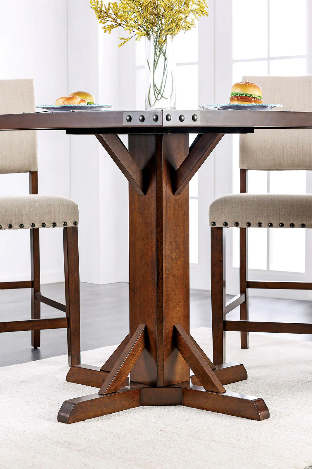 Glenbrook Brown Cherry/Ivory 5 Pc. Counter Height Table Set - Image 2
