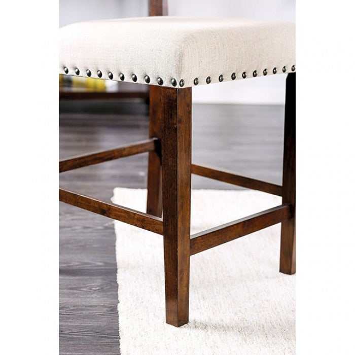 Glenbrook Ivory Linen & Brown Cherry Counter Height Side Chair (Set of 2) - Image 4