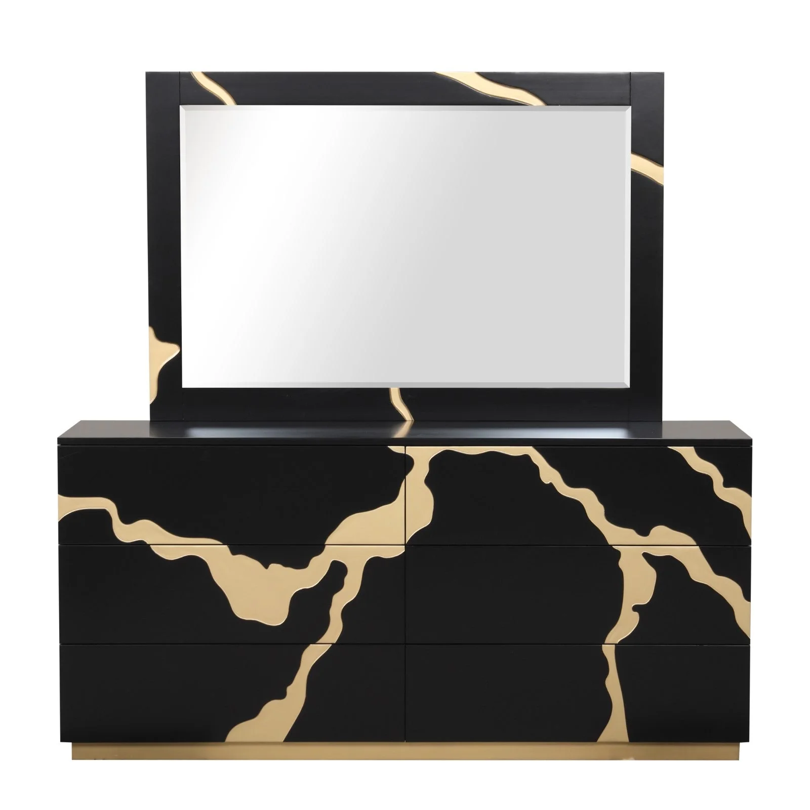 Goldsberg Black/Gold Queen 4 Piece Bedroom Set - Image 8