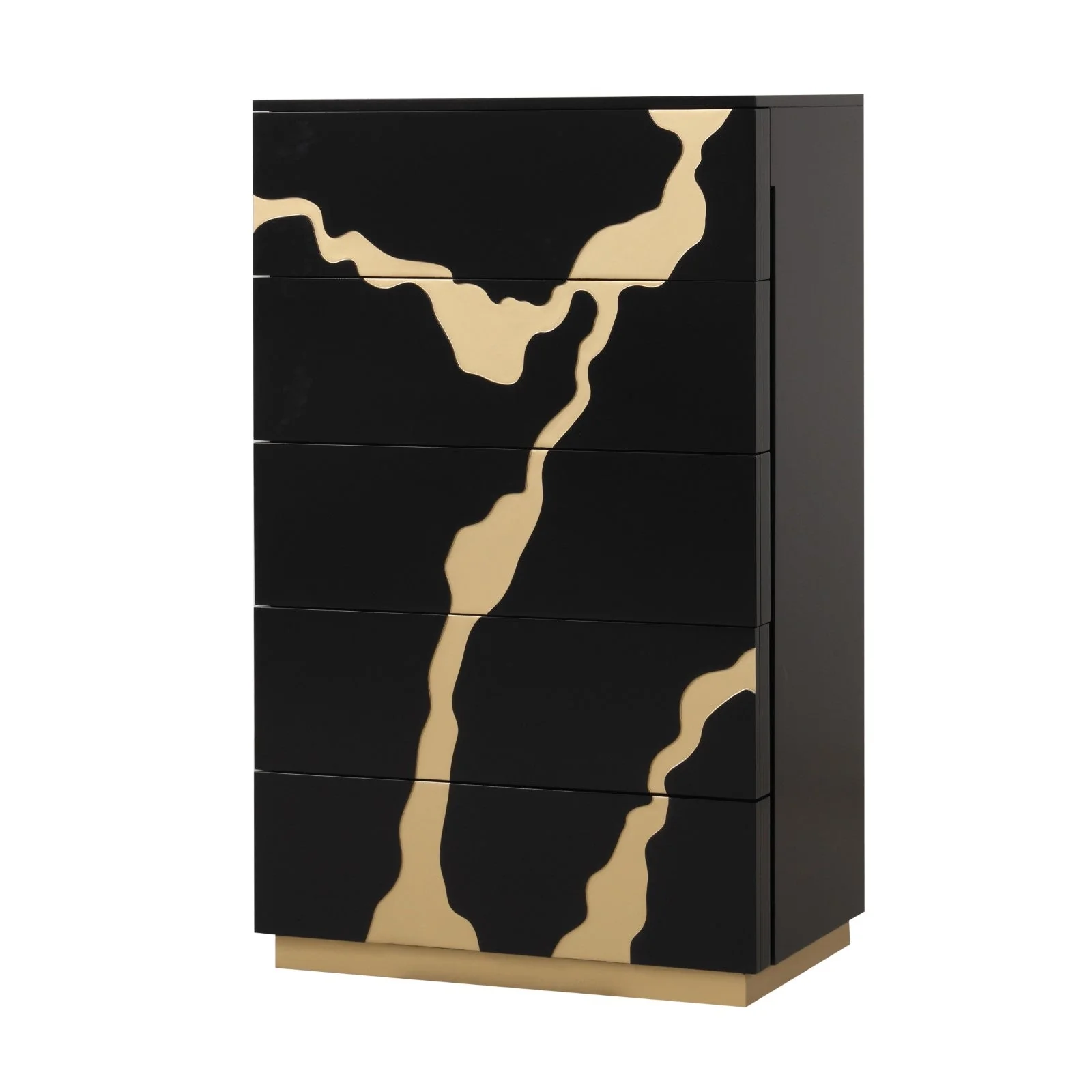 Goldsberg Black/Gold Queen 5 Piece Bedroom Set w/Chest - Image 7