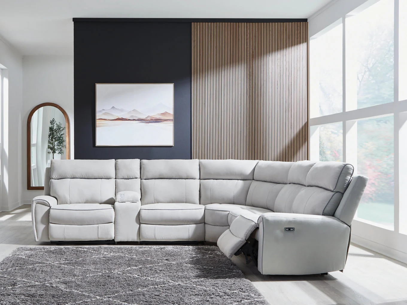 Grafton Pike 6-Piece Reclining Sectional with Storage Console - Image 2