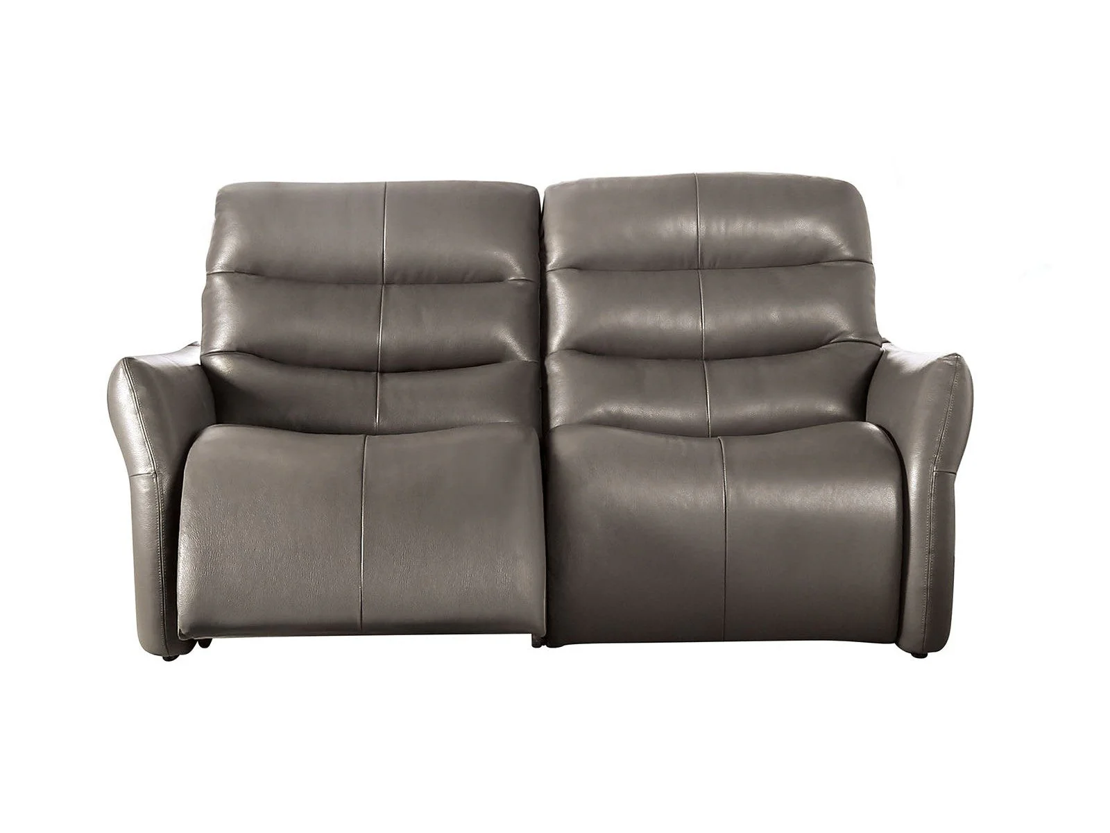 Granucci Gray Real Italian Leather Reclining Sofa