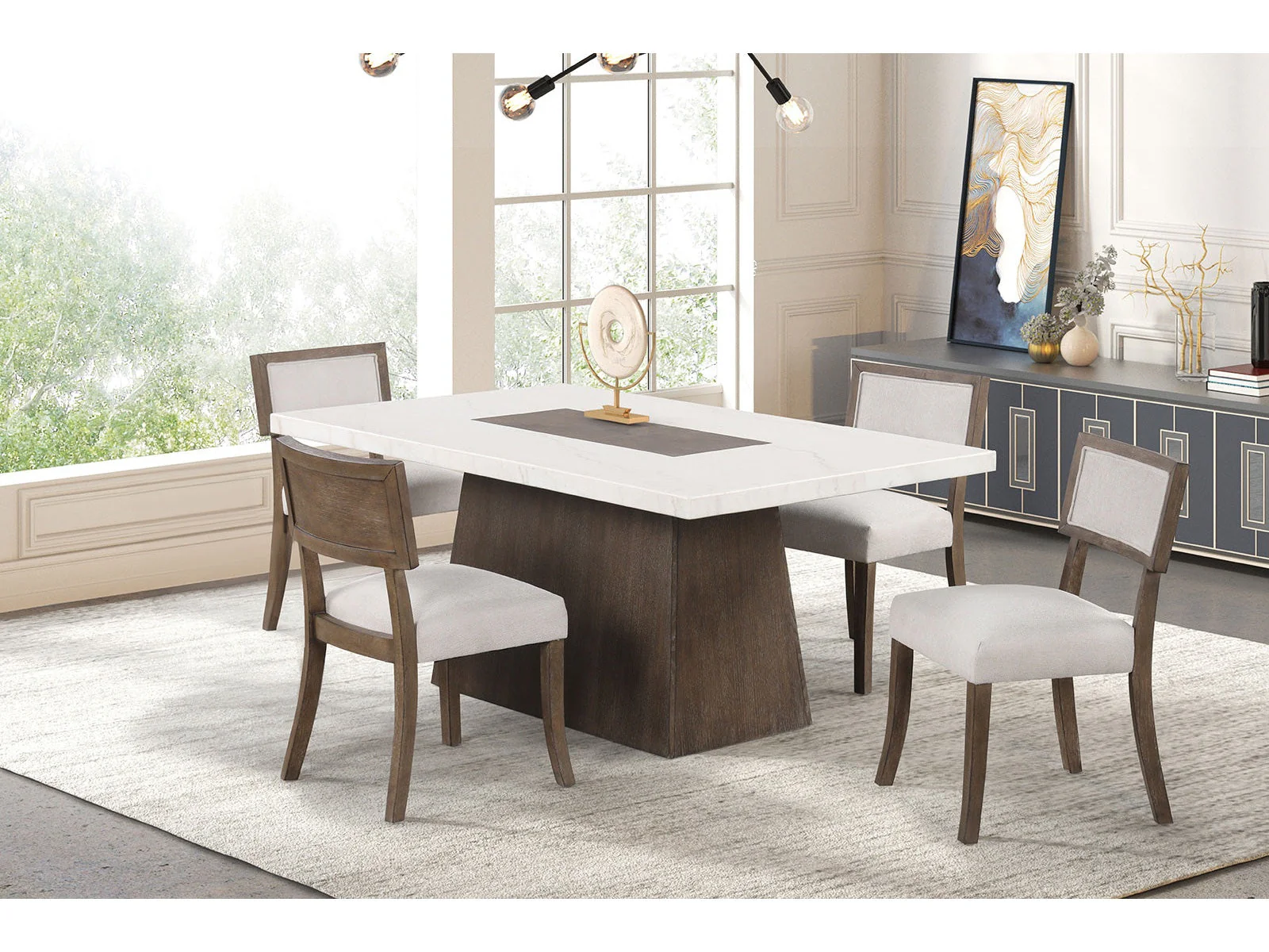 Grasten Dark Walnut 5 Piece Dining Set