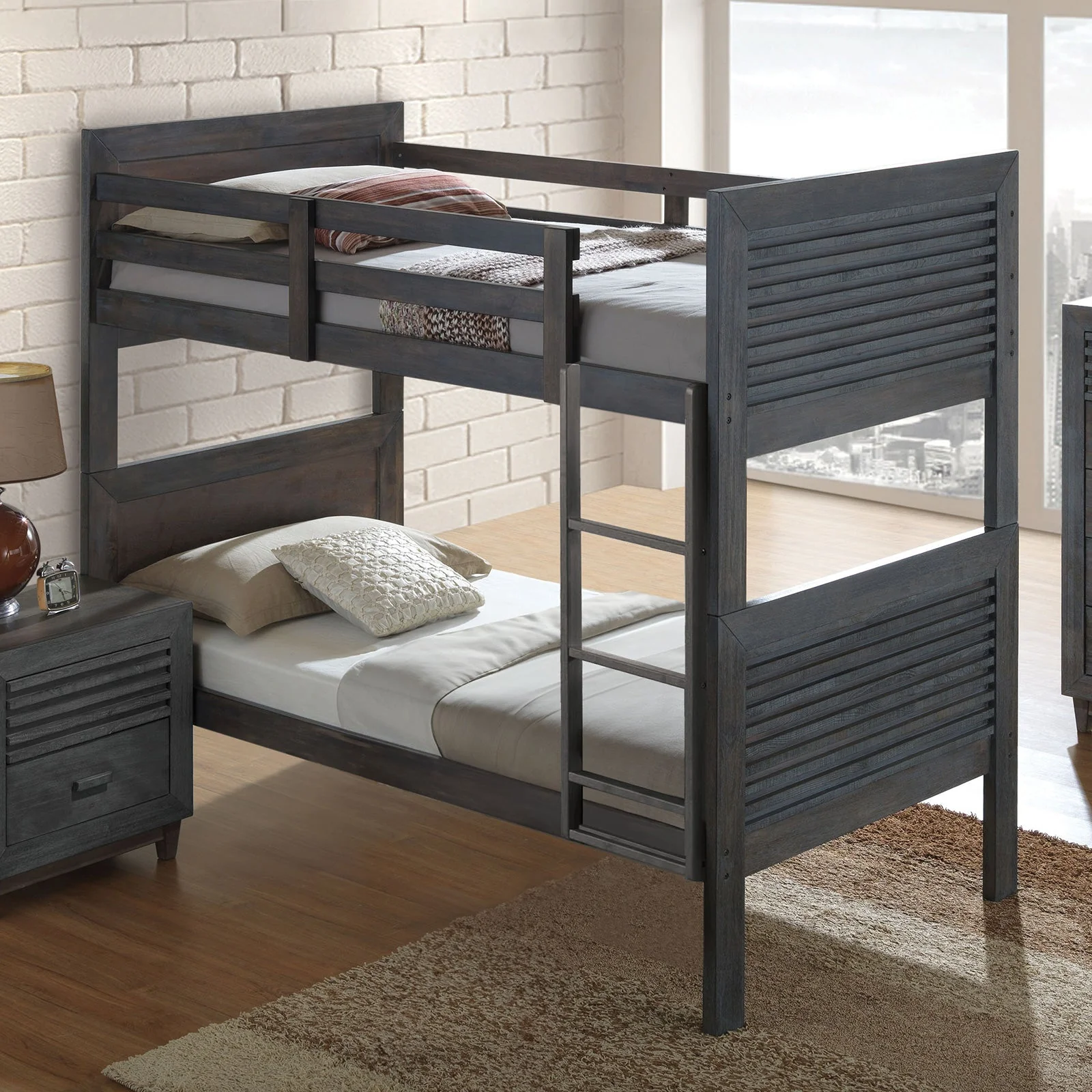 Griffin Charcoal Brown Twin 4 Piece Bedroom Set - Image 2