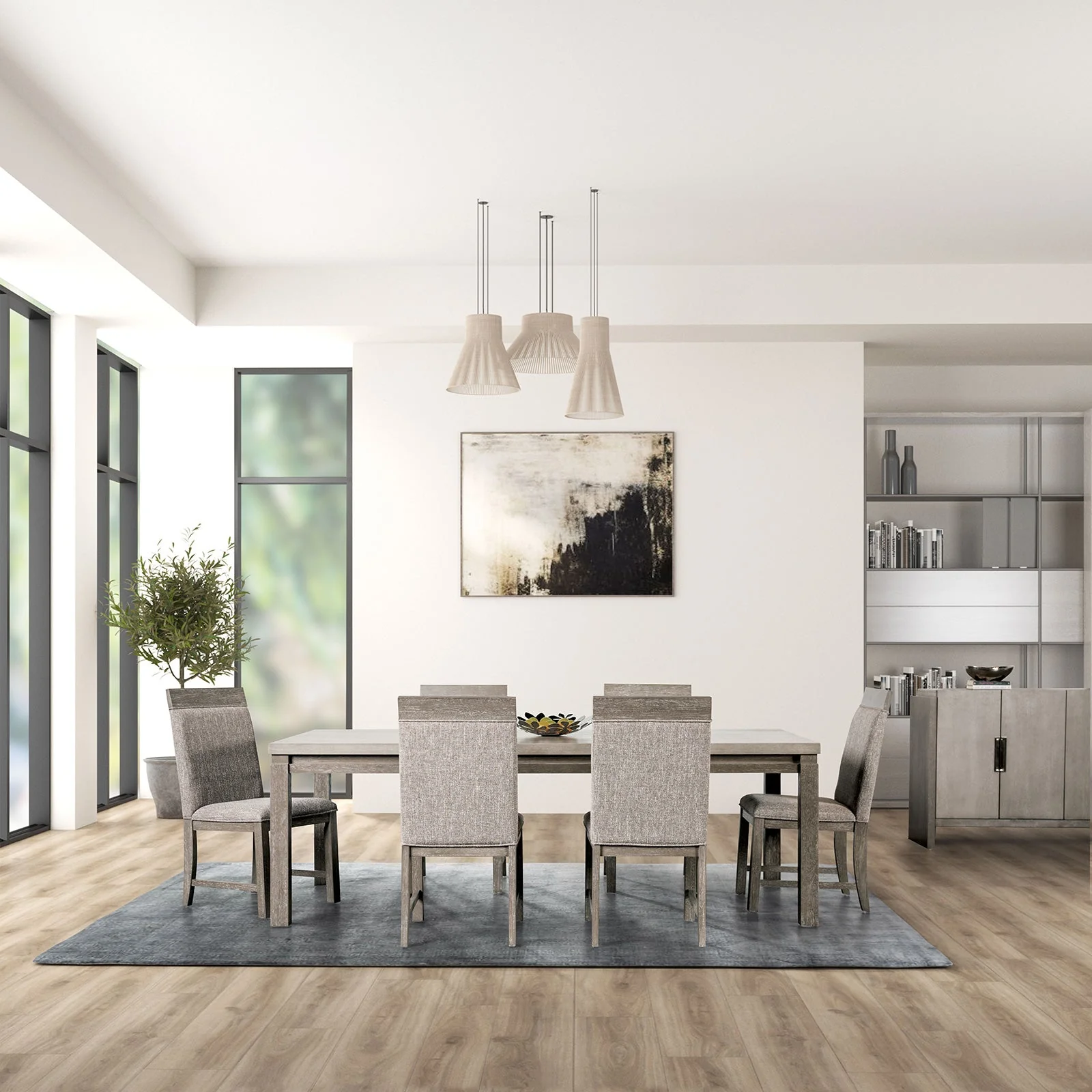 Gristalt Gray/Stone Gray 7 Piece Dining Set - Image 2