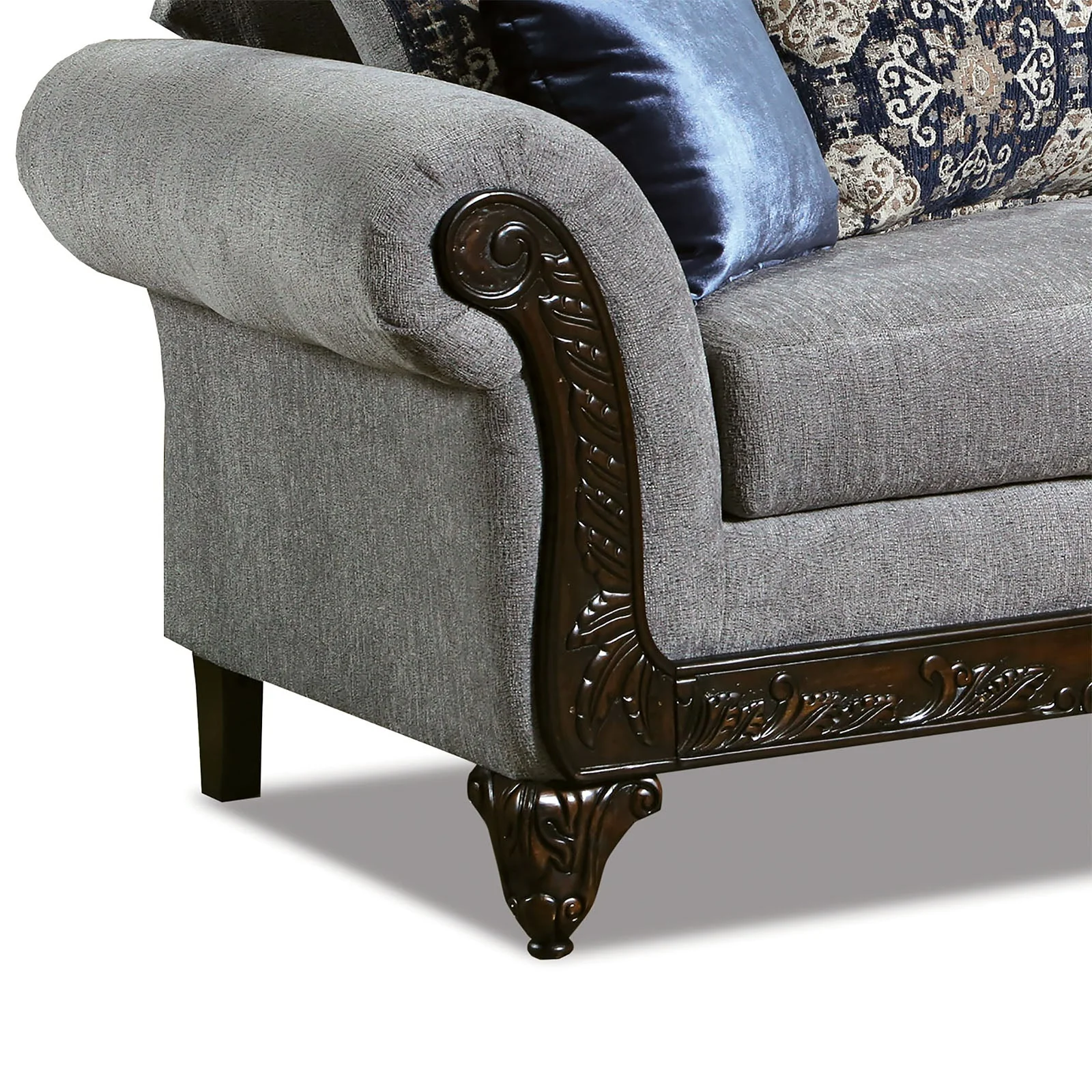 Gustavo Gray/Walnut Loveseat - Image 3