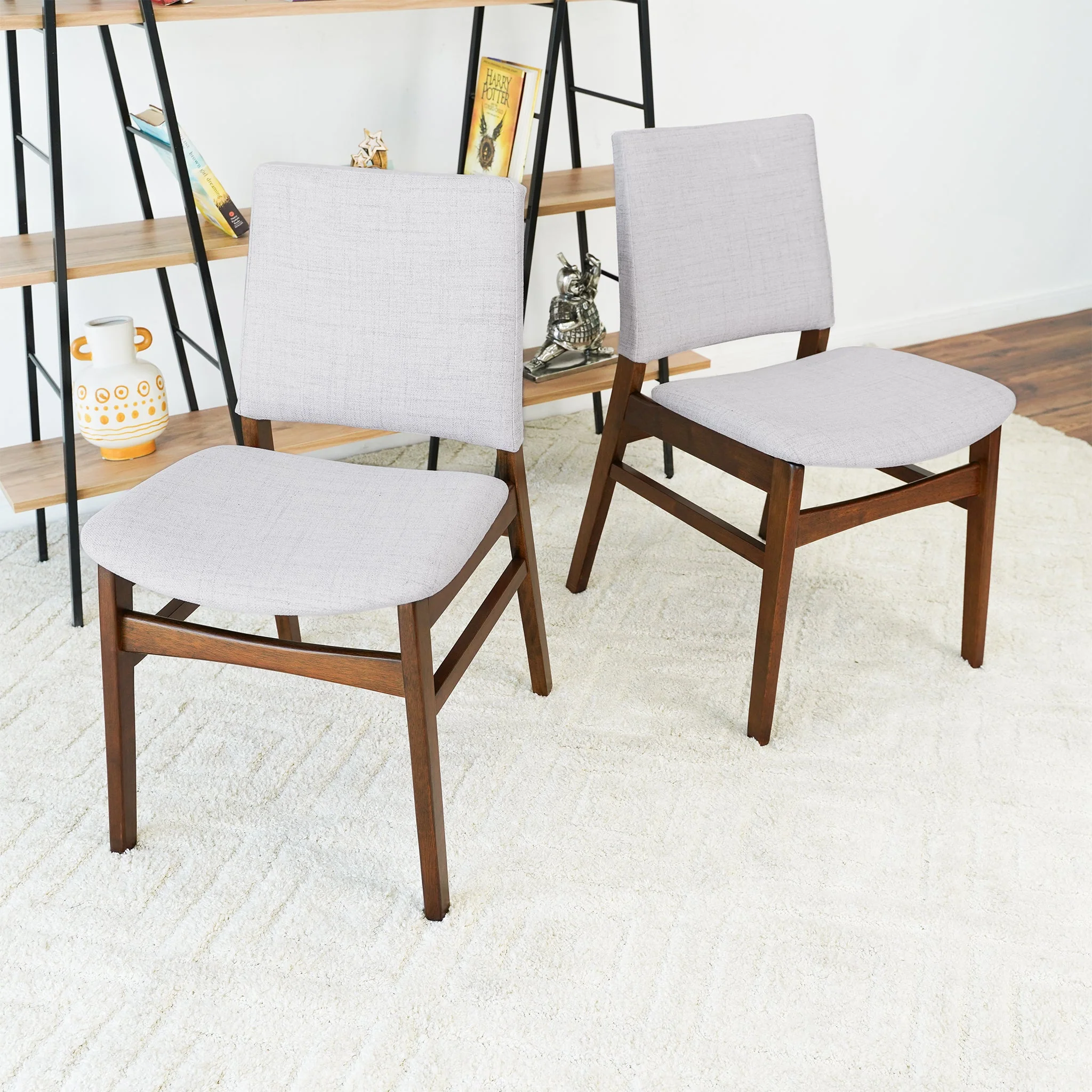 Gusto Fabric Dining Chair In Light Gray (Set Of 2) - Image 4