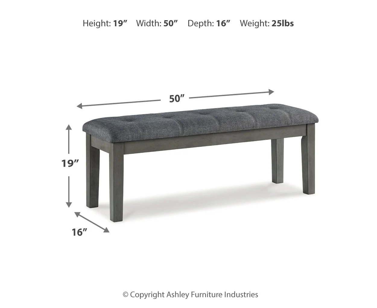 Hallanden Large Upholstered Dining Room Bench - Image 4