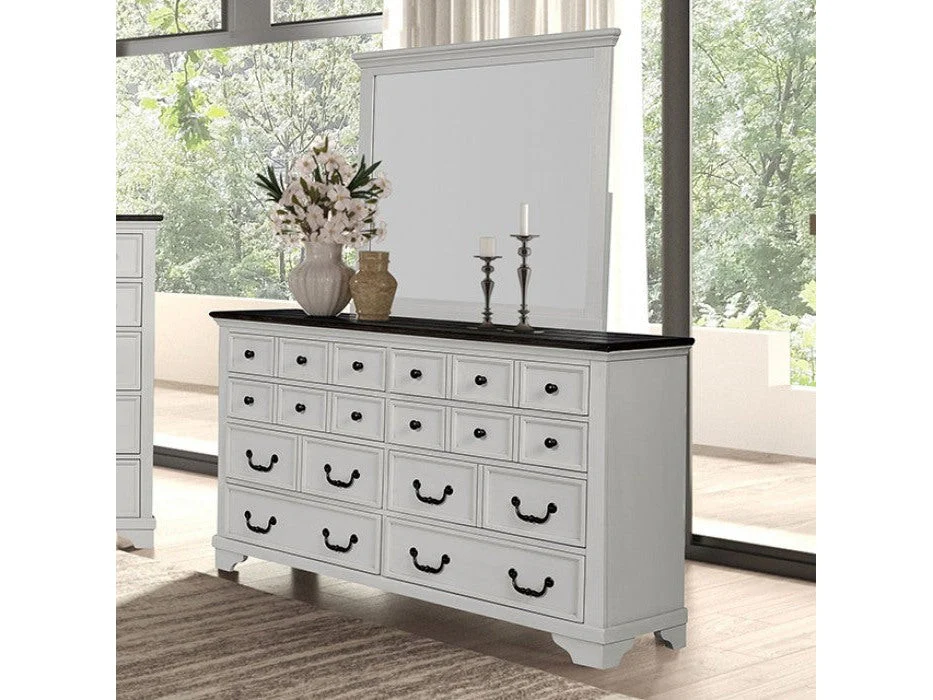 Hampstead White/Dark Brown Dresser