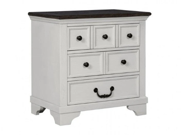 Hampstead White/Dark Brown Nightstand
