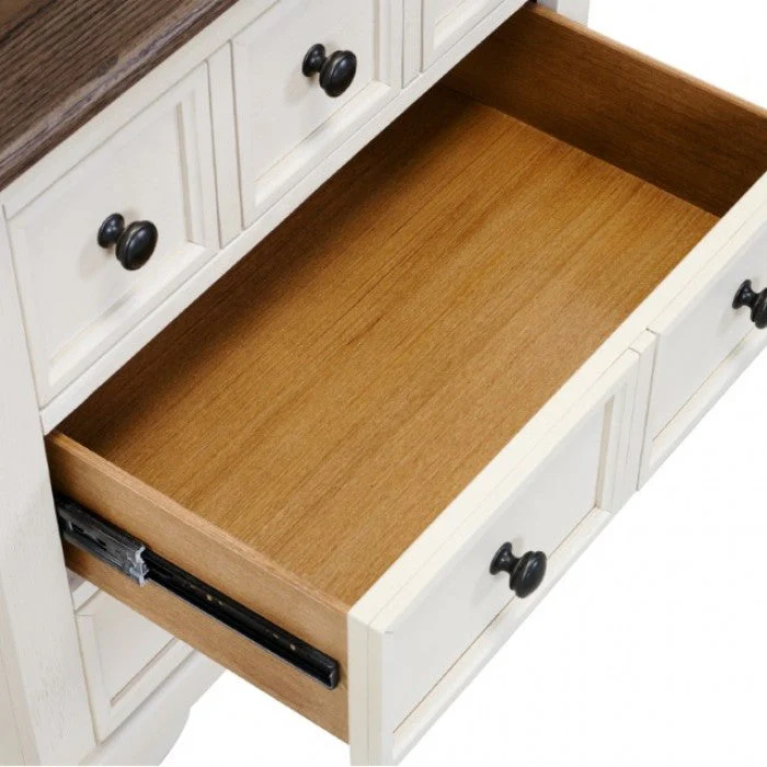Hampstead White/Dark Brown Nightstand - Image 3
