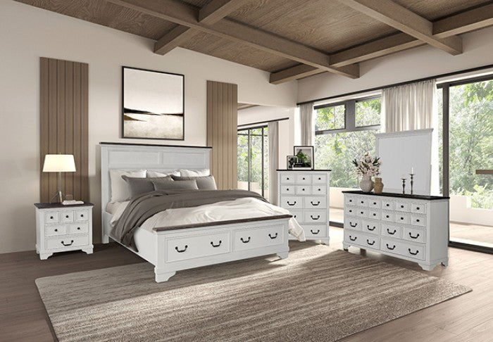 Hampstead White/Dark Brown Nightstand - Image 6