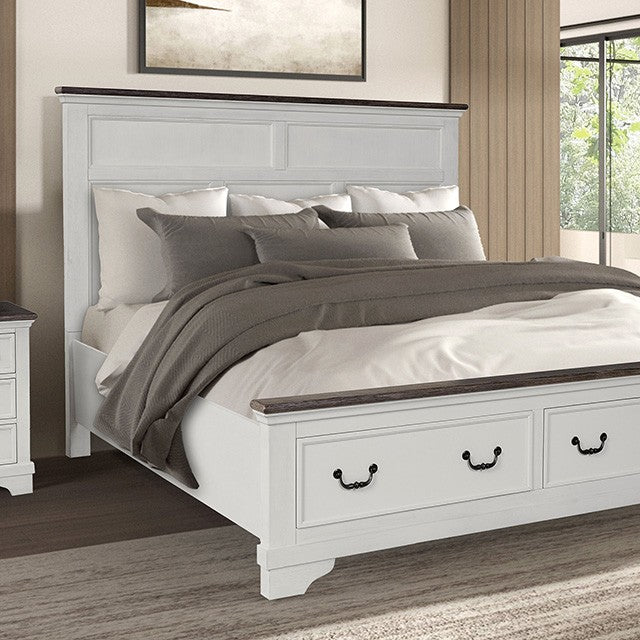 Hampstead White/Dark Brown Queen 4 Piece Bedroom Set - Image 2