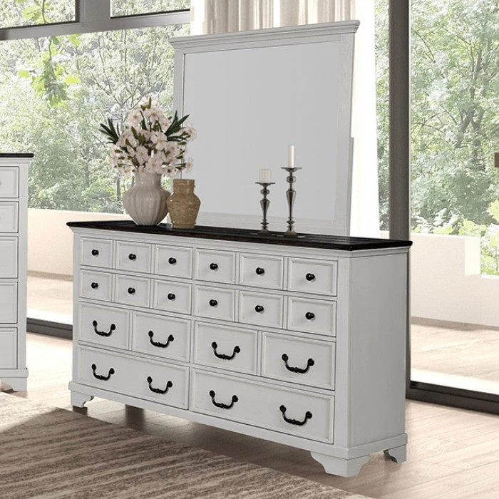 Hampstead White/Dark Brown Queen 4 Piece Bedroom Set - Image 6