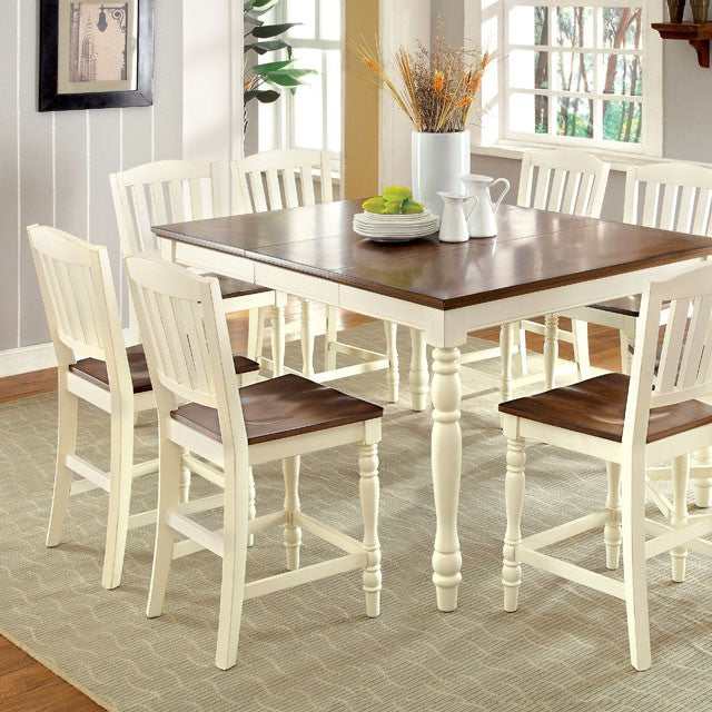 Harrisburg Vintage White/Dark Oak Counter Height Table - Image 3