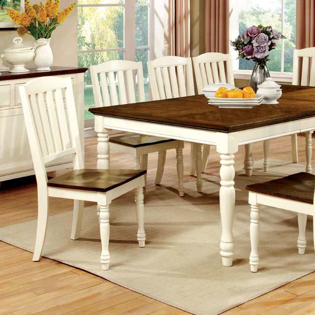 Harrisburg Vintage White/Dark Oak Dining Table w/ 18" Butterfly Leaf - Image 4
