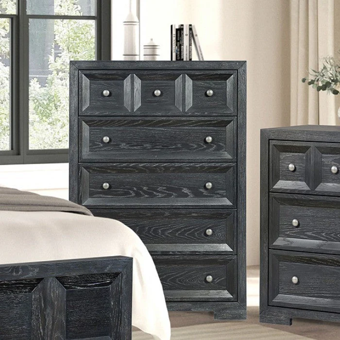Hatton Cross Weathered Black Queen 5 Piece Bedroom Set w/Chest (N2) - Image 5
