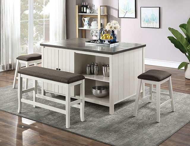 Heidelberg Off-White/Dark Gray Counter Height Bench - Image 2