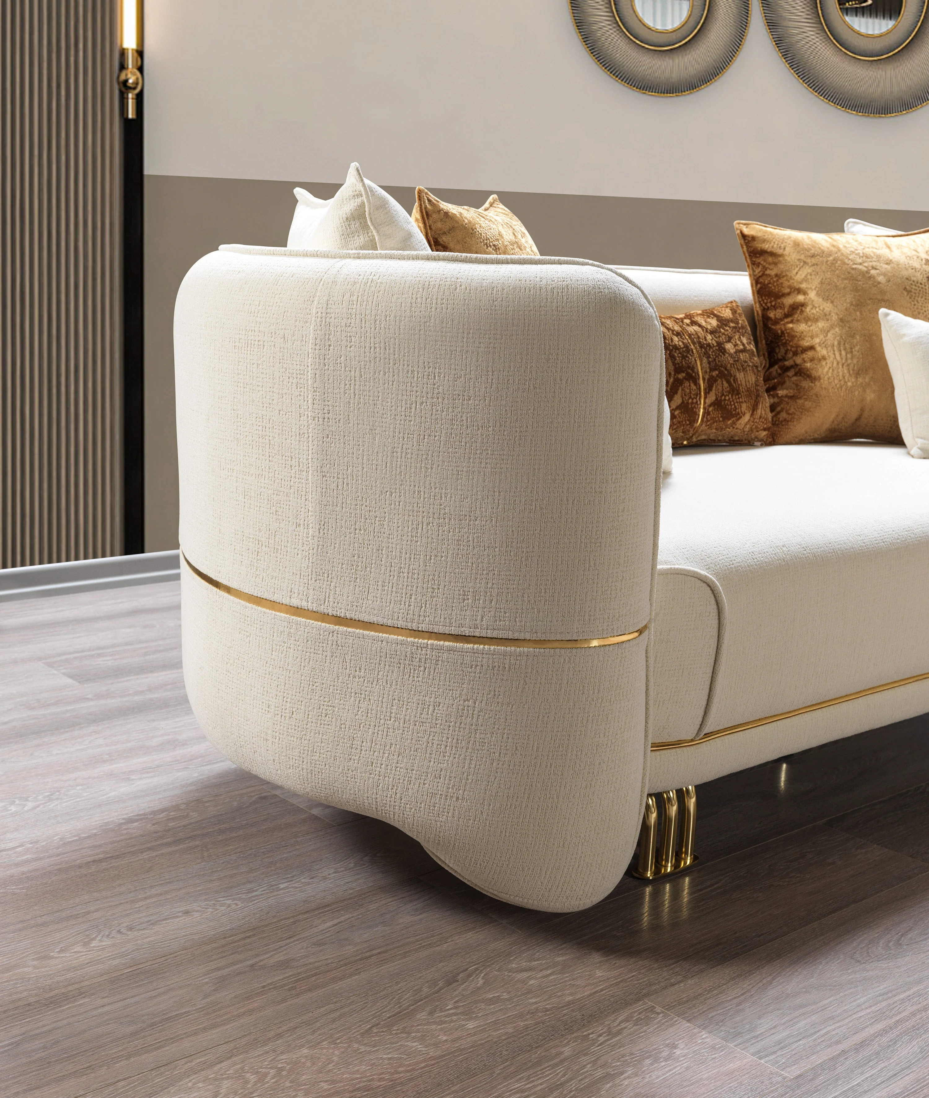 Helena Ivory Velvet Sofa 94" - Image 8