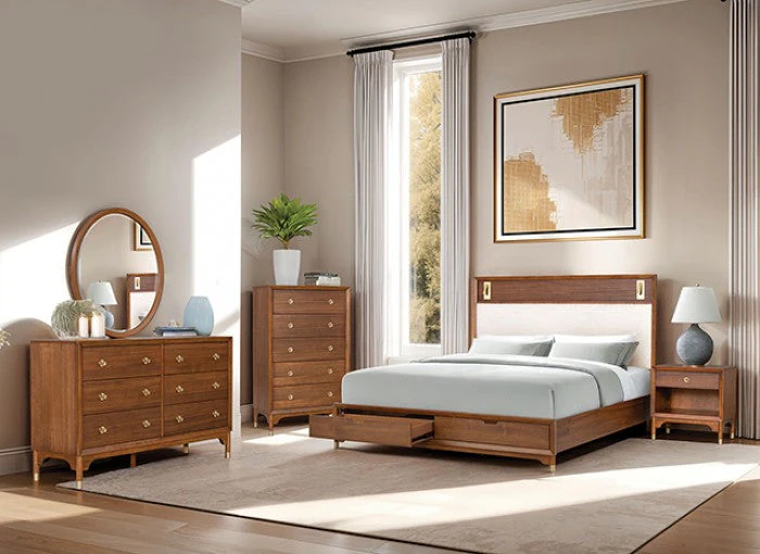 Hepburne Queen Walnut Bed w/ Storage Footboard - Image 2