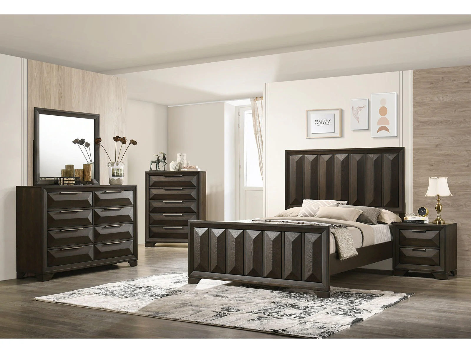 Hexham Espresso Queen 5 Piece Bedroom Set w/Chest
