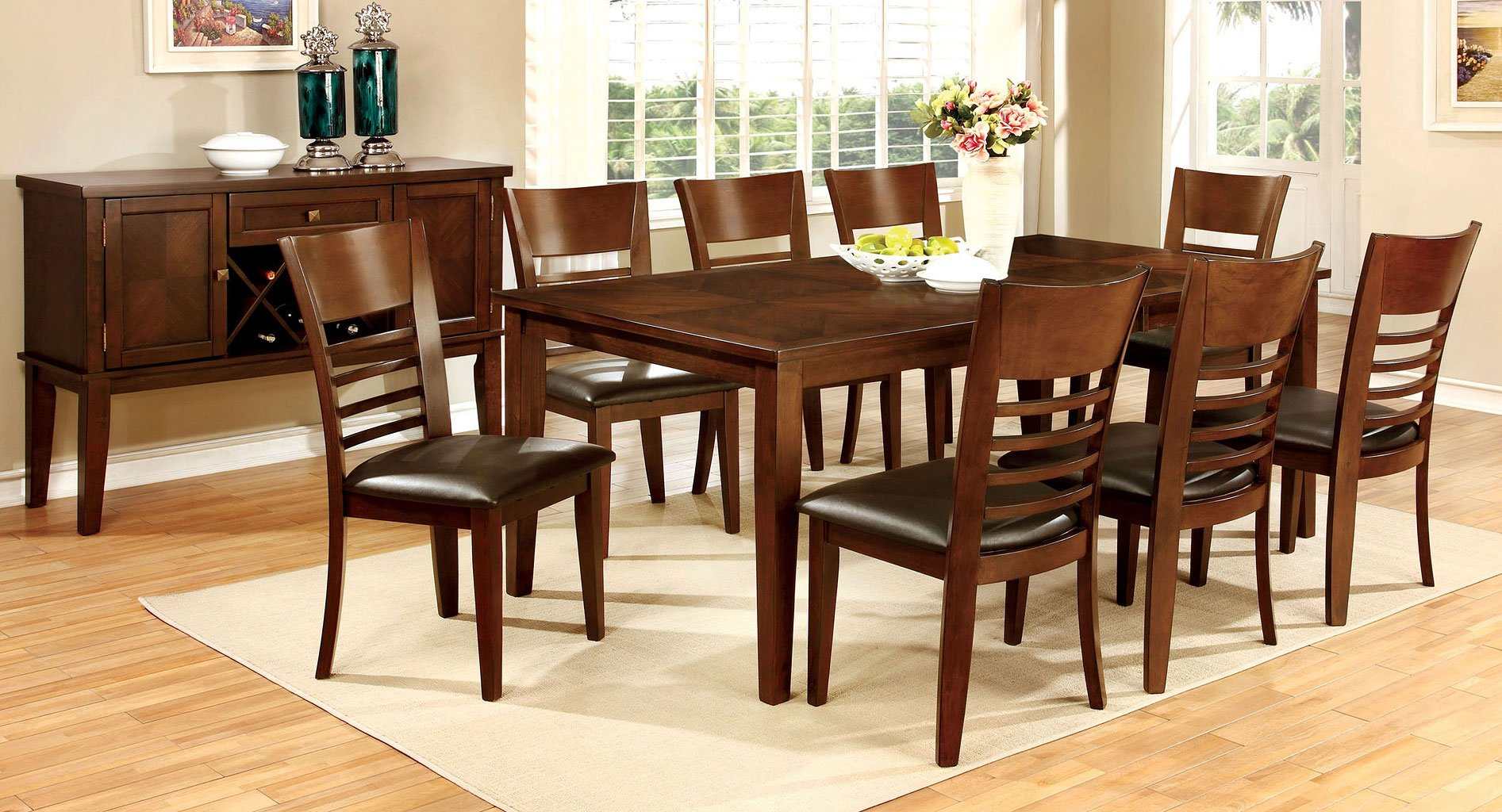 Hillsview Brown Cherry & Espresso Dining Table w/ 18" Extension - Image 4