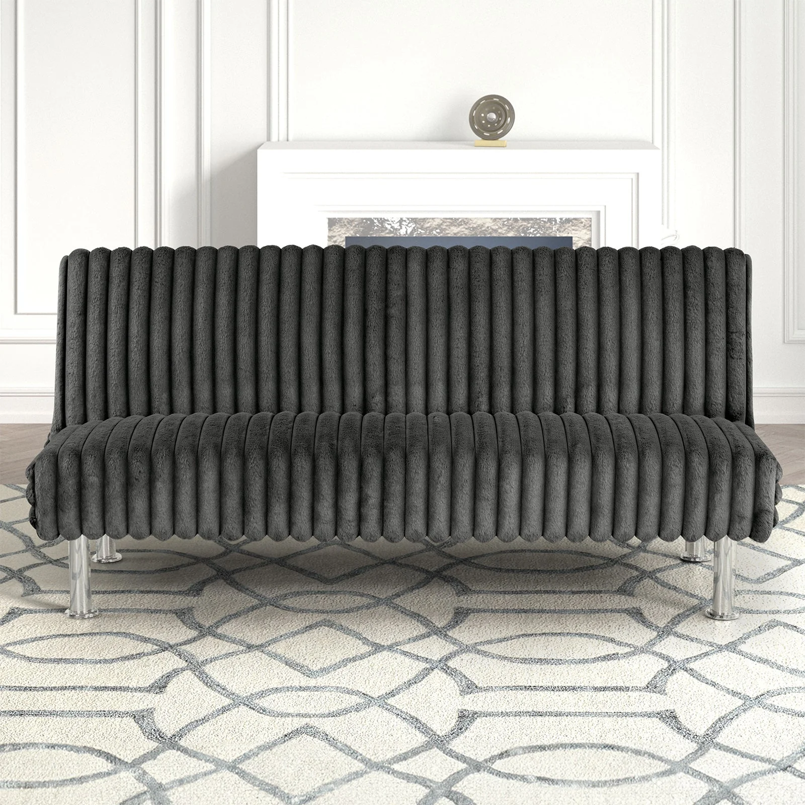 Hinwil Charcoal Futon Sofa Bed - Image 2