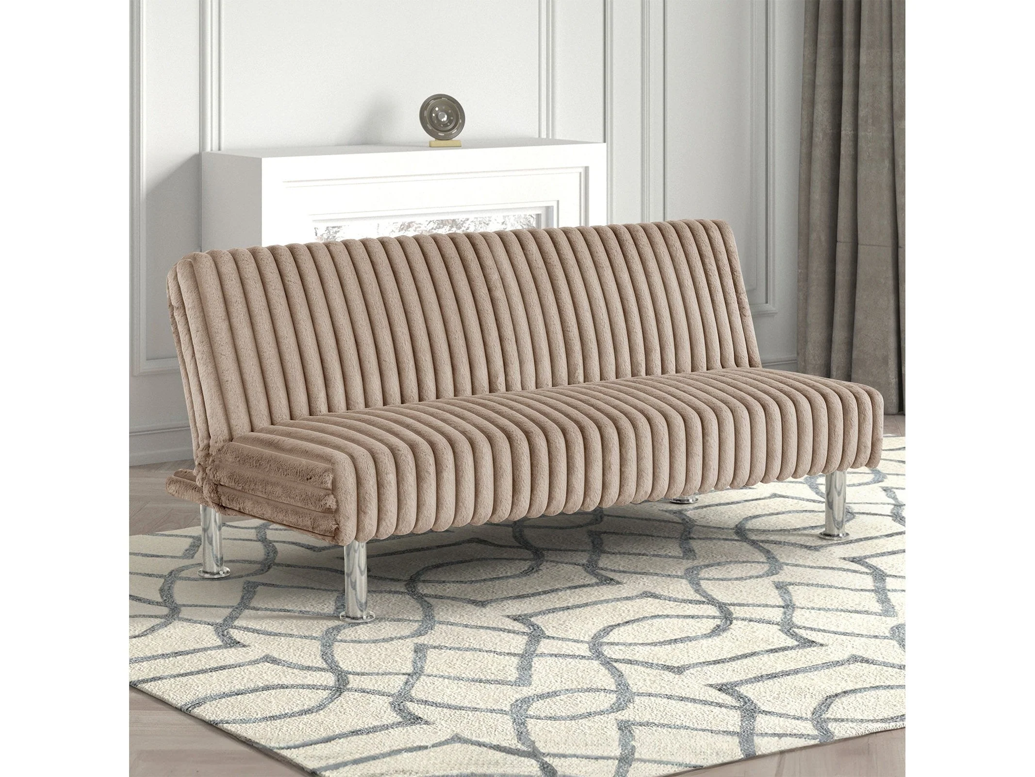 Hinwil Taupe Futon Sofa Bed