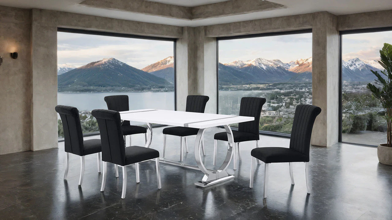 Holbaek Silver/White 80" Dining Table - Image 2