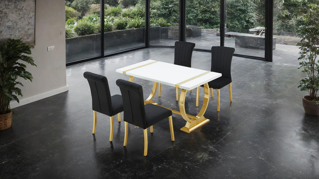 Holstebro Gold/Black Black Side Chair (Set of 2) - Image 2