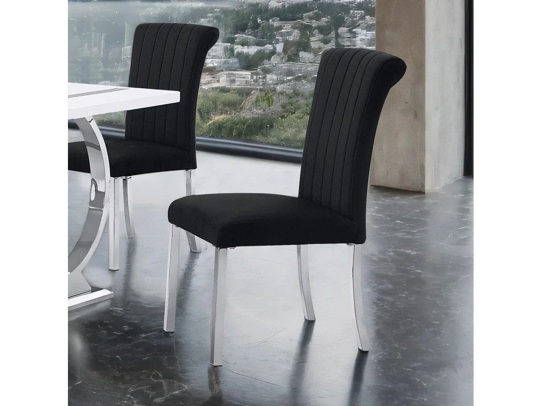 Holstebro Silver/Black Black Side Chair (Set of 2)