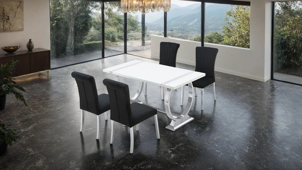Holstebro Silver/Black Black Side Chair (Set of 2) - Image 2