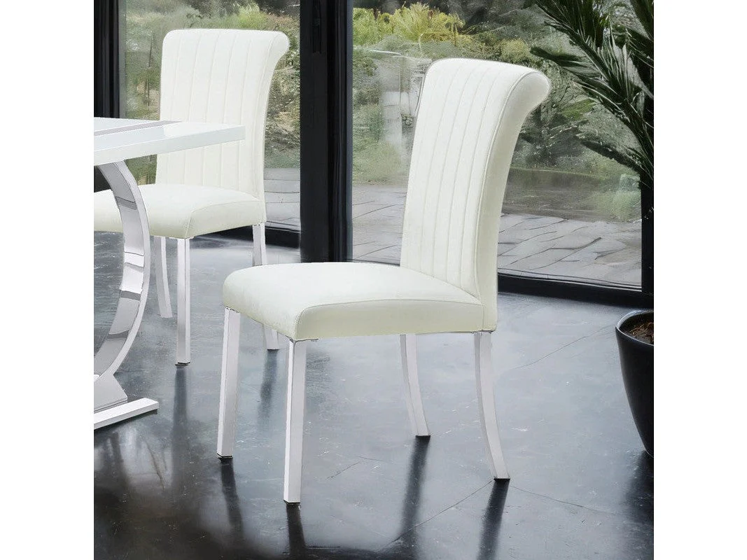 Holstebro Silver/White White Side Chair (Set of 2)