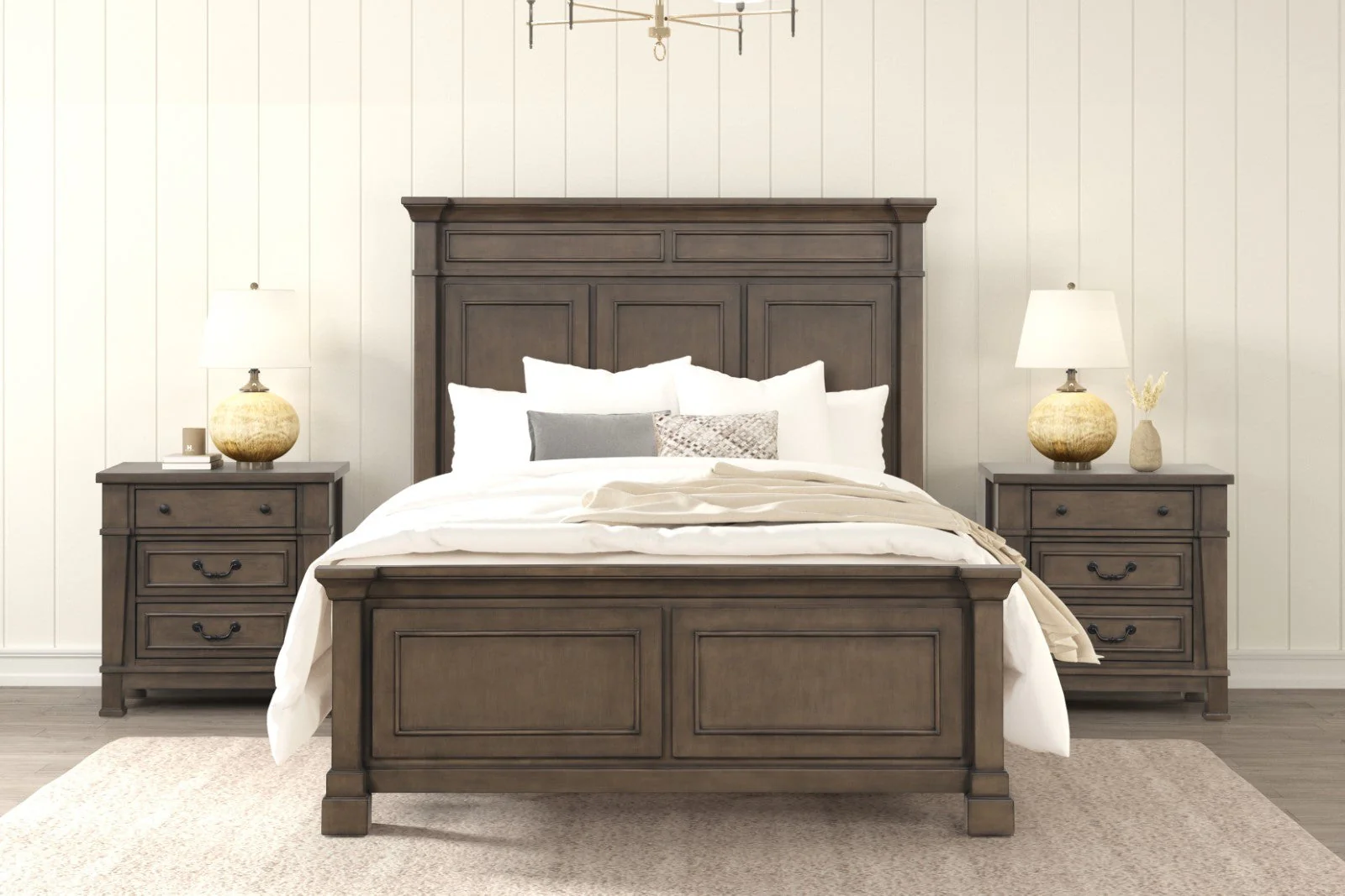 Huddersfield Dark Brown Queen 5 Piece Bedroom Set w/2 Nightstands - Image 2