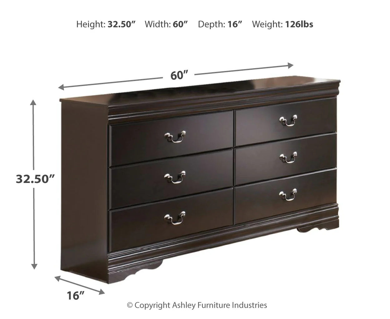 Huey Vineyard Six Drawer Dresser - Image 3