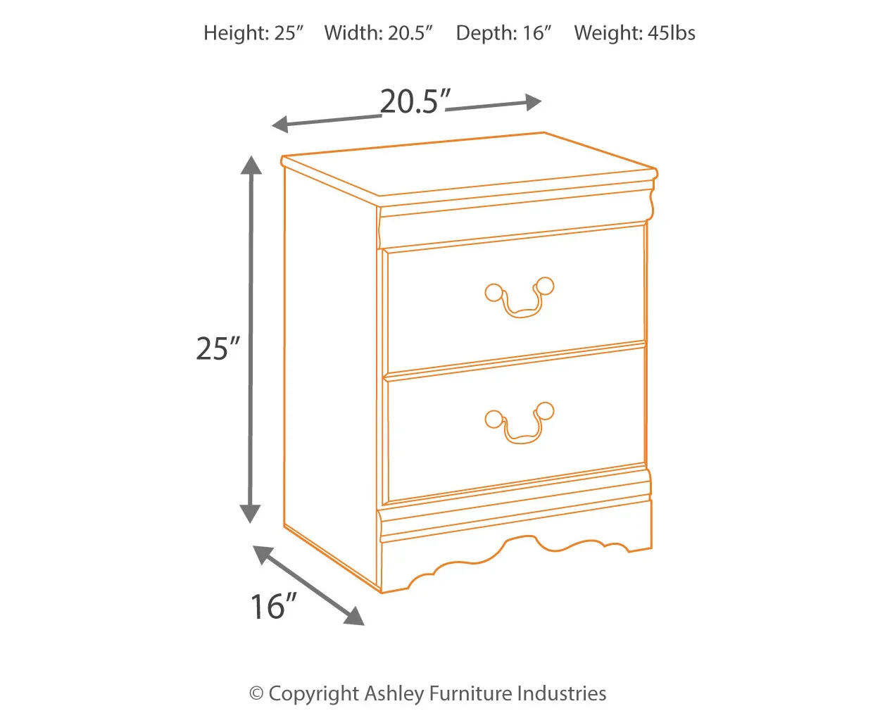 Huey Vineyard Two Drawer Night Stand - Image 4