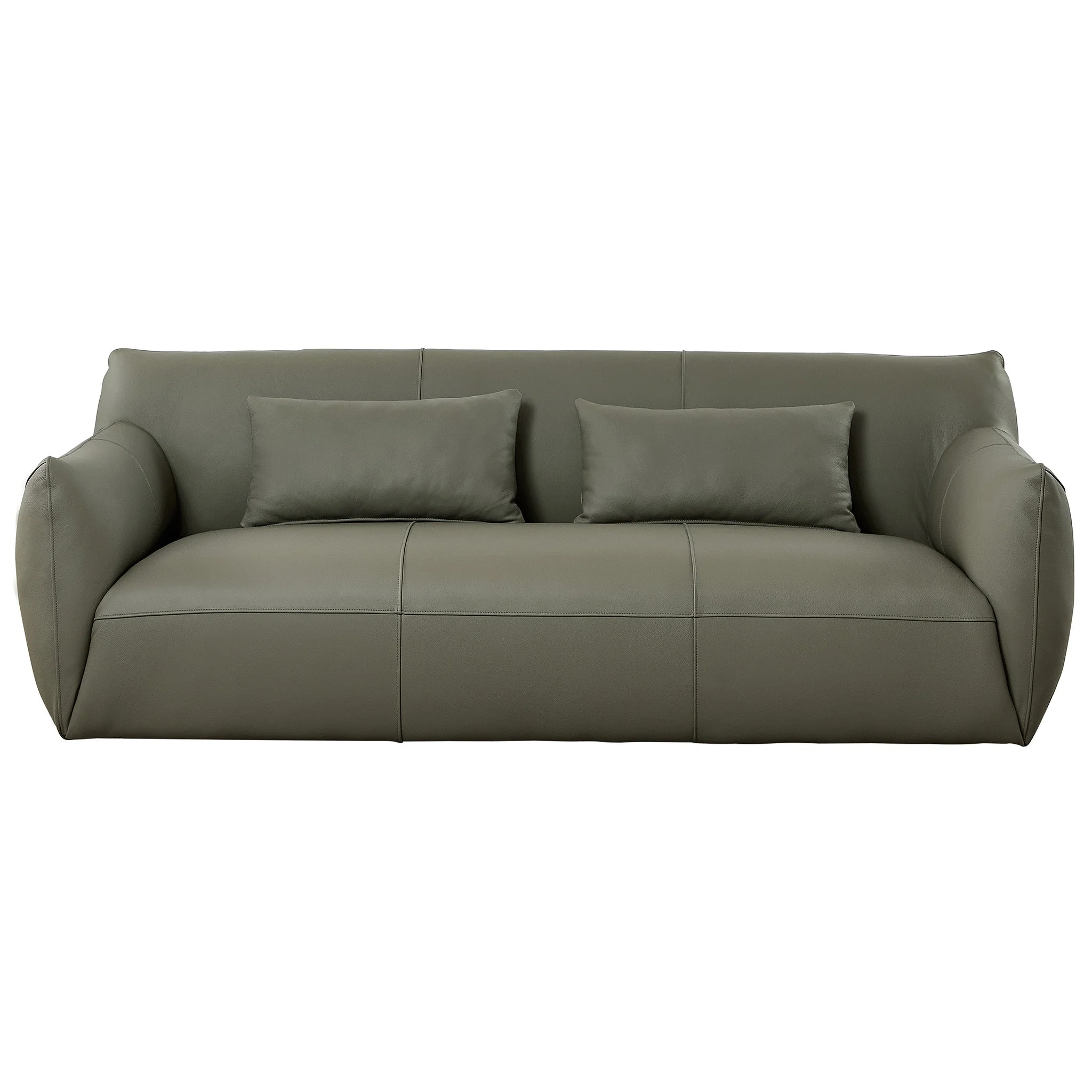Hughes Olive Green Leather Sofa - Image 5