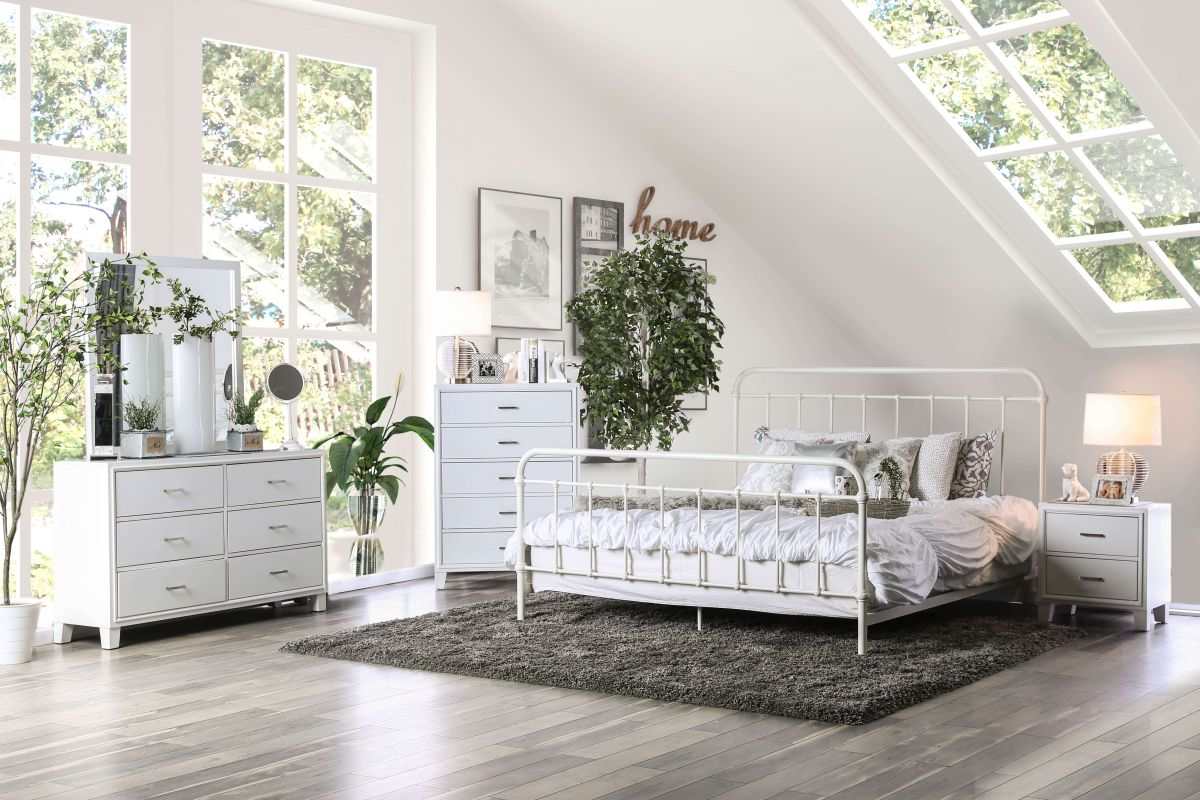 Iria Vintage White California King Bed - Image 2