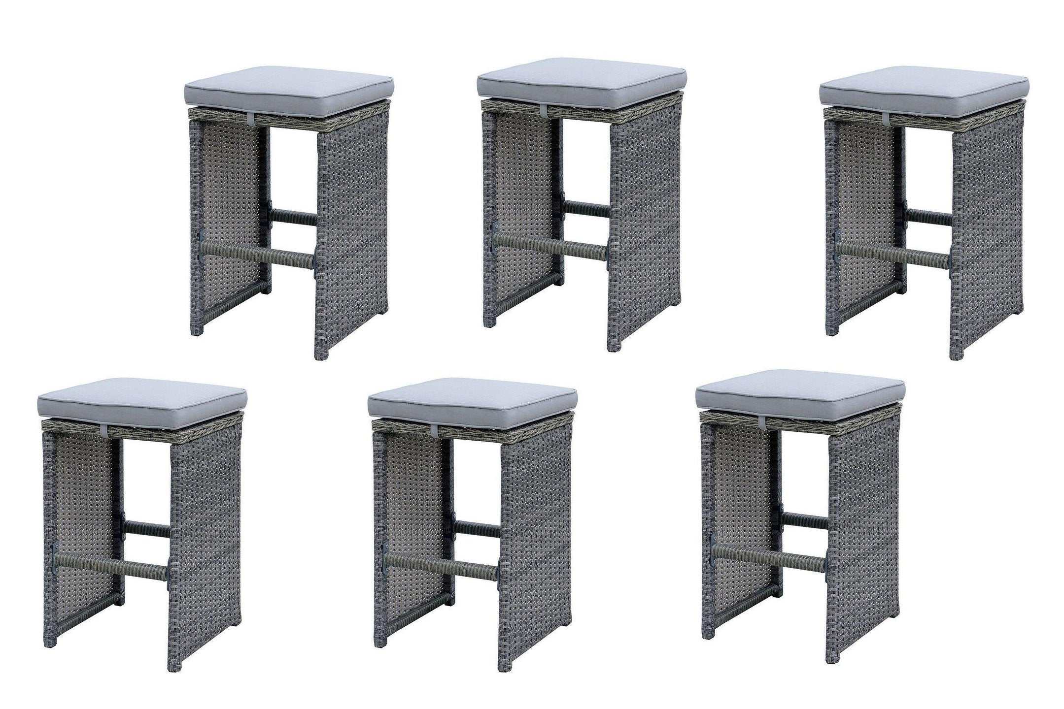 Ismay Gray 6pc Outdoor Bar Stool Set - Image 2