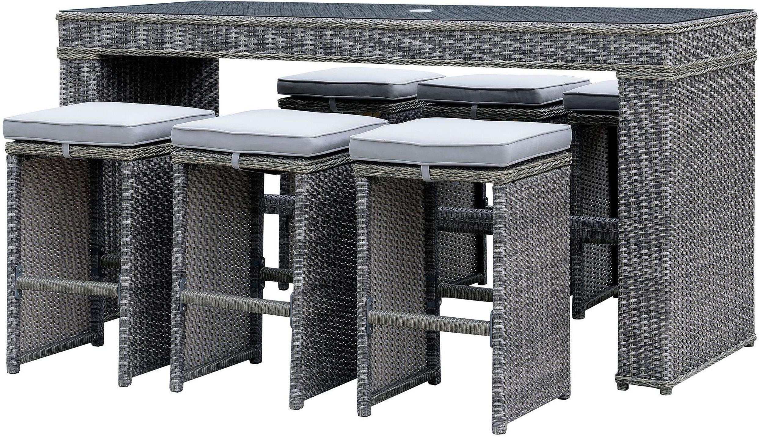 Ismay Gray 6pc Outdoor Bar Stool Set - Image 3