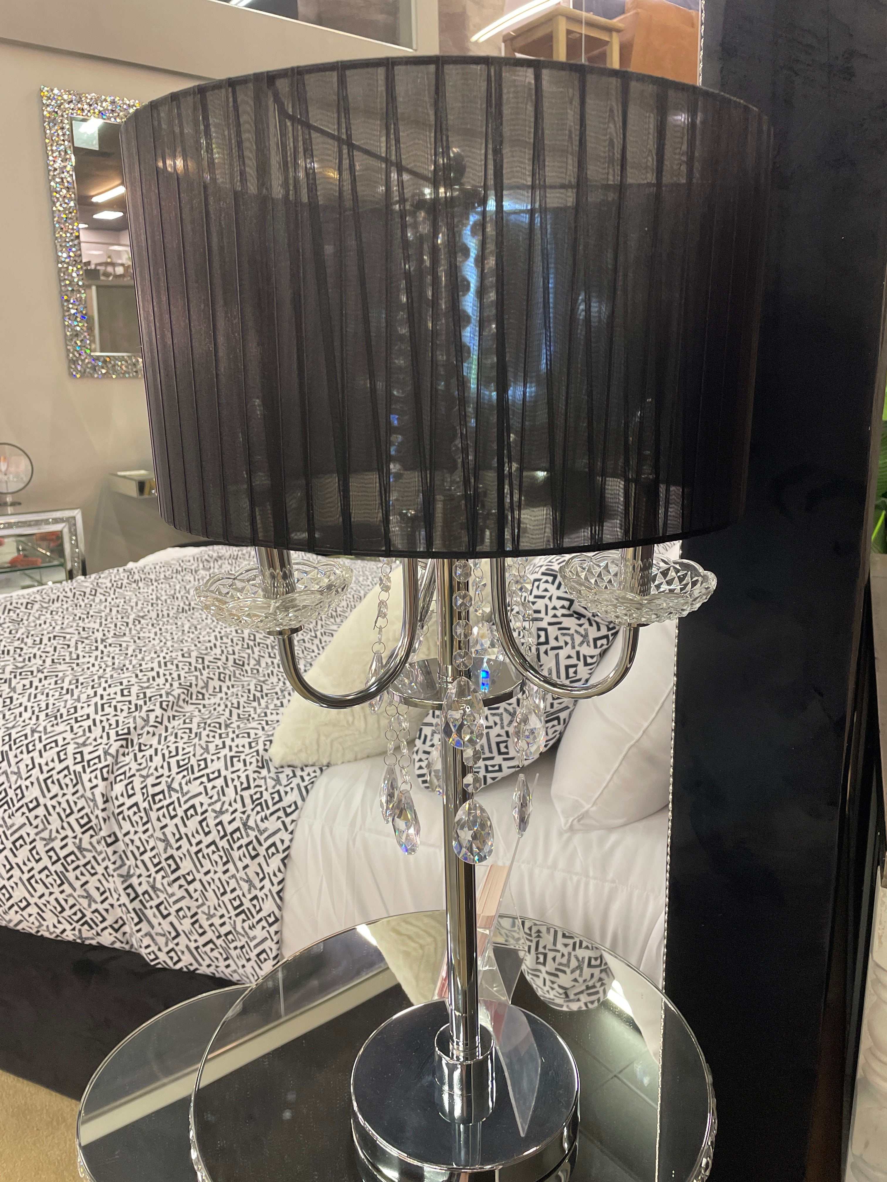 Jada Black & Chrome Table Lamp - Image 4