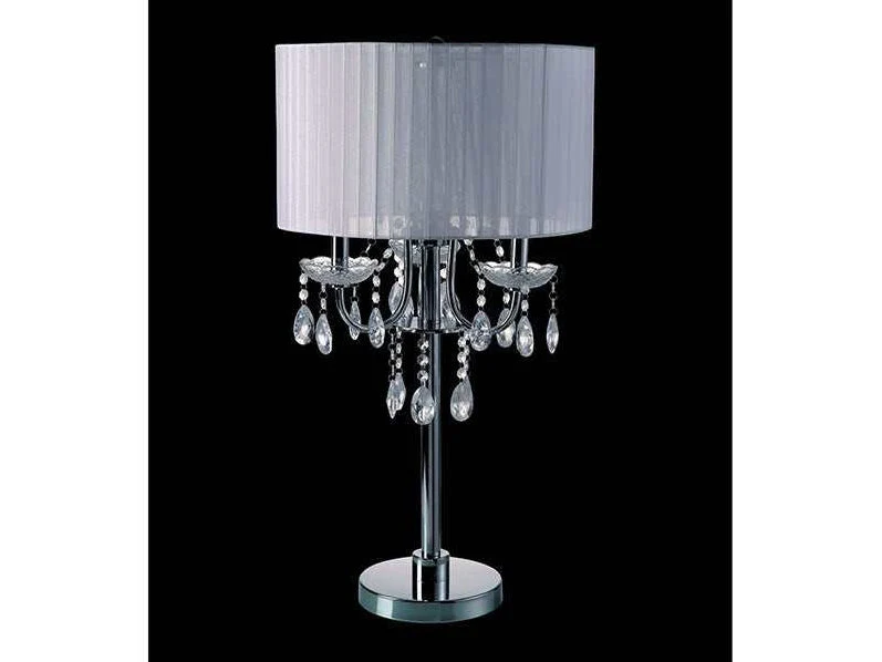 Jada Chrome/White Table Lamp